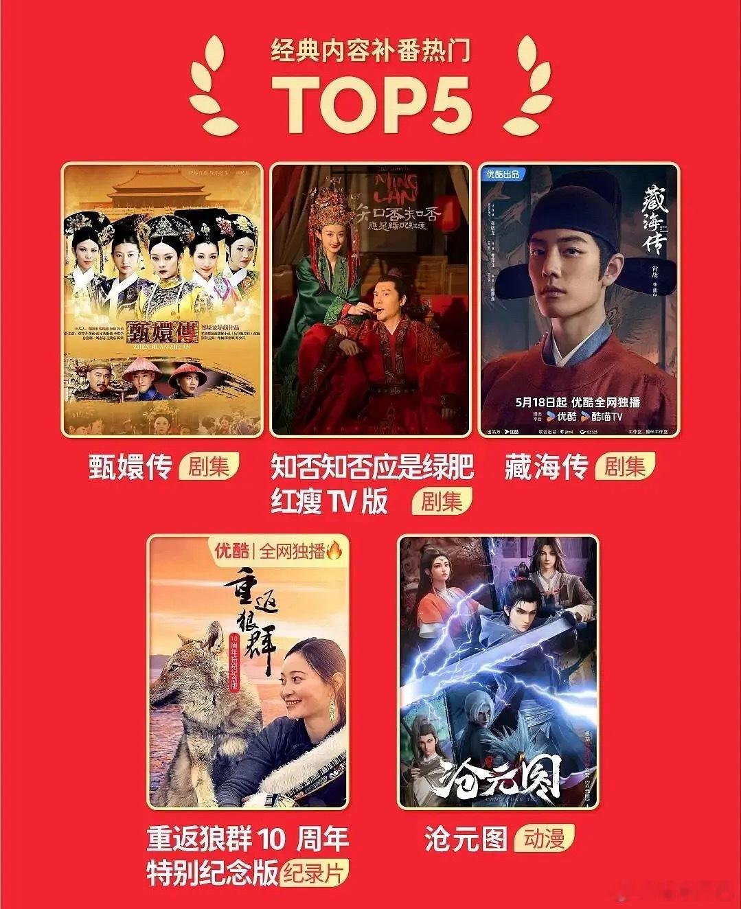 优酷假期经典内容补番top5，养老保险都在这了