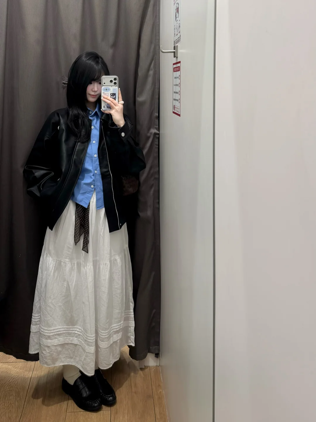 优衣库早春叠穿这一块💙日系少女感好乖巧！