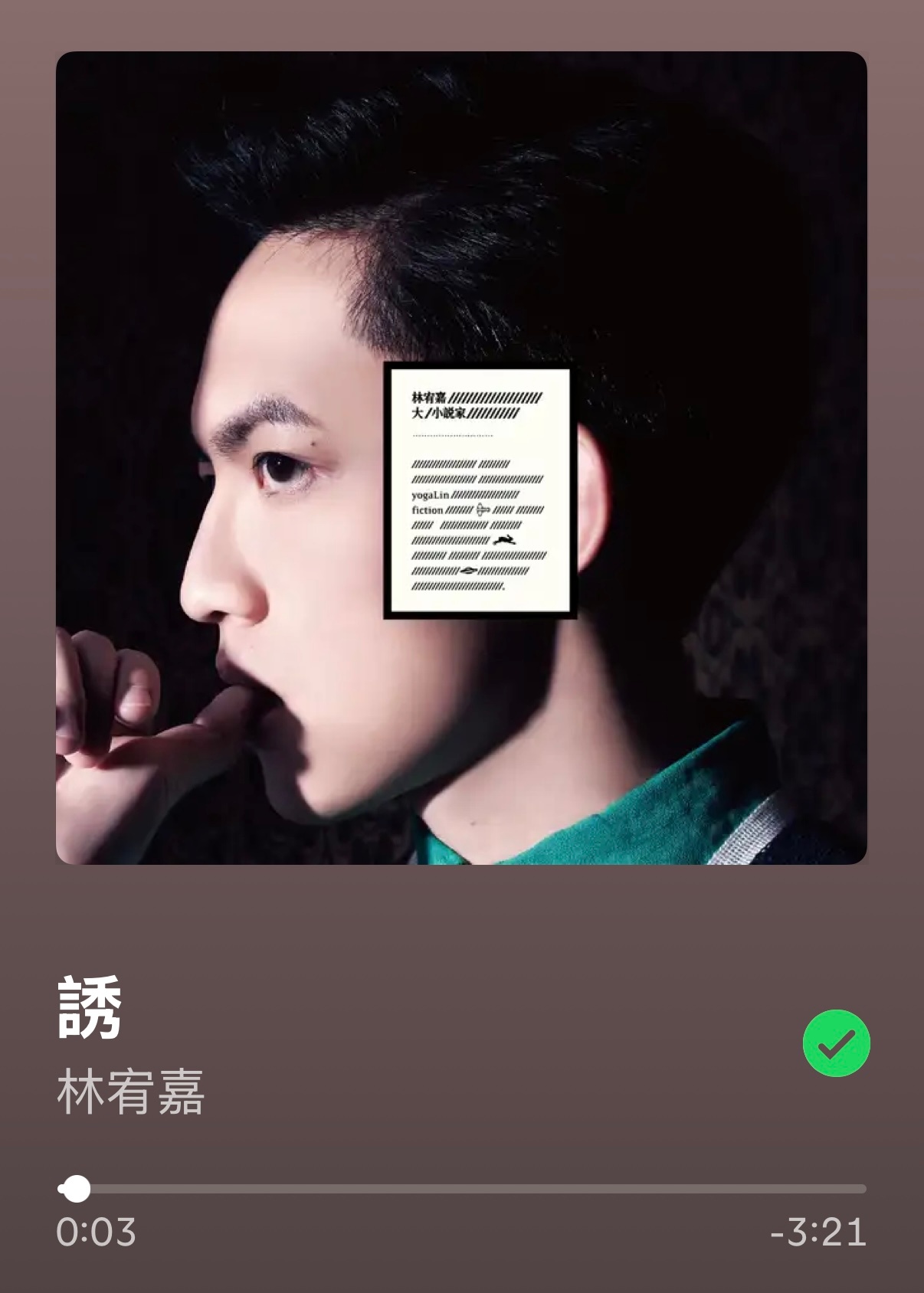 最近特别爱听的几首林宥嘉；还有感同身受跟垃圾宝贝；此人音色确实狡猾地致命地正中我