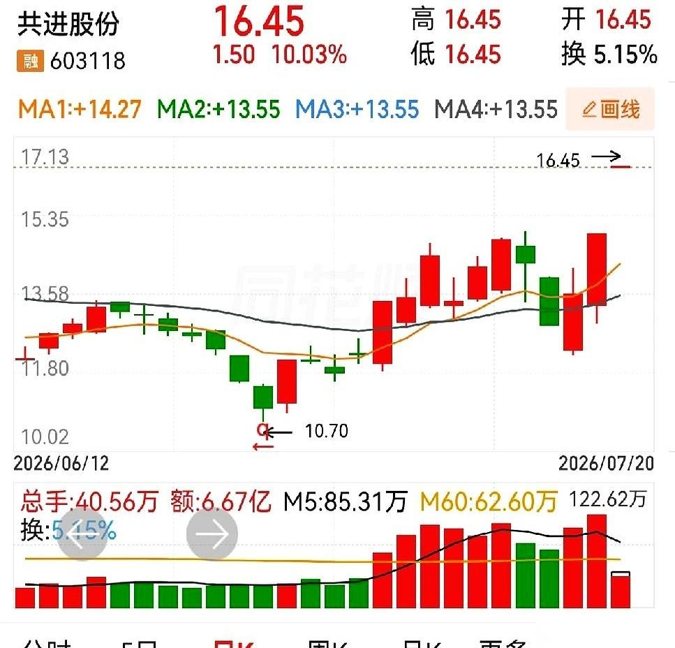 共进股份两个涨停板拉上去，有人跑来追问：这票接下来怎么弄？
说实话，没人敢打包票