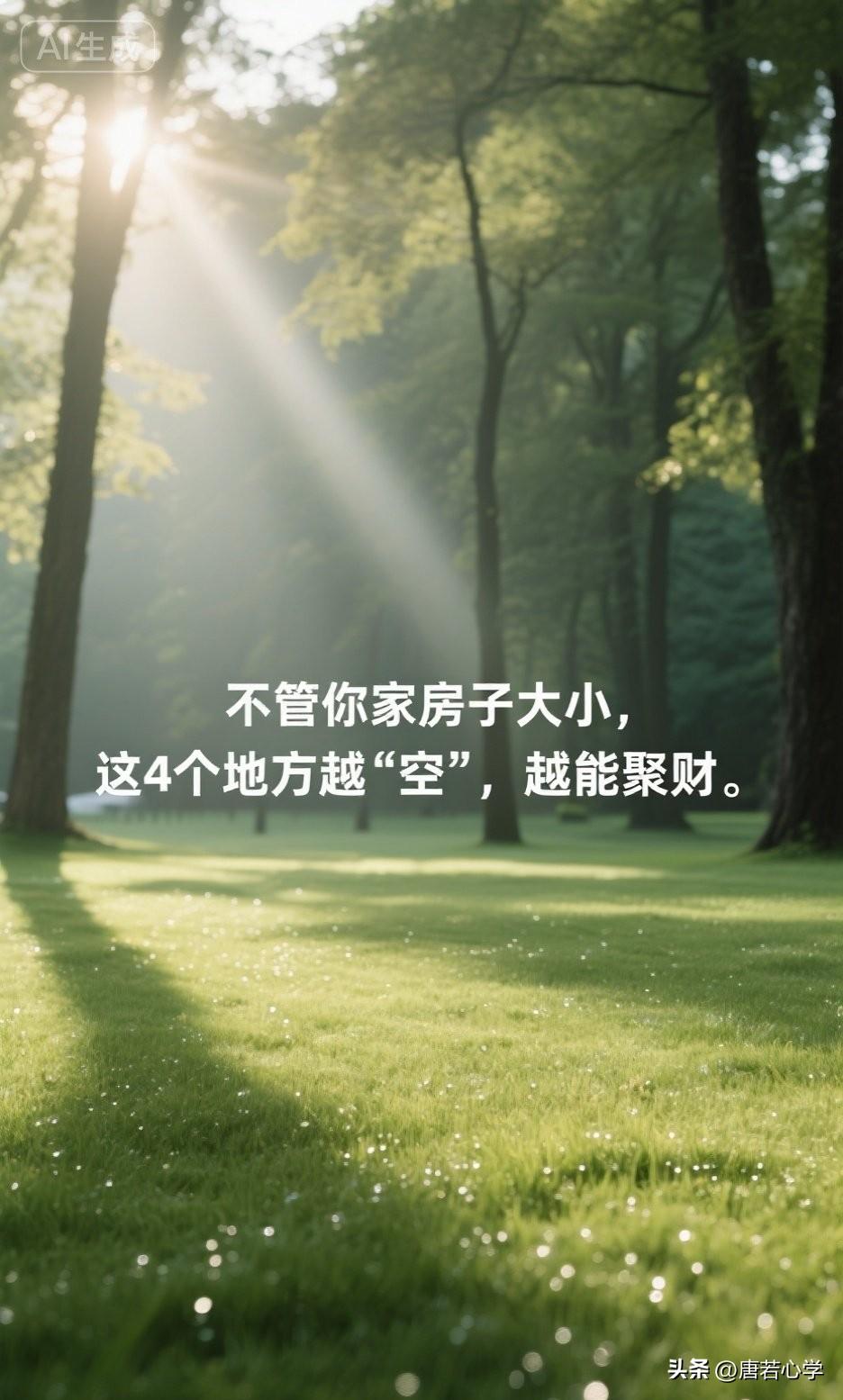 不管你家房子大小，这4个地方越“空”，越能聚财。

俗话说：“财不入脏门，福不进