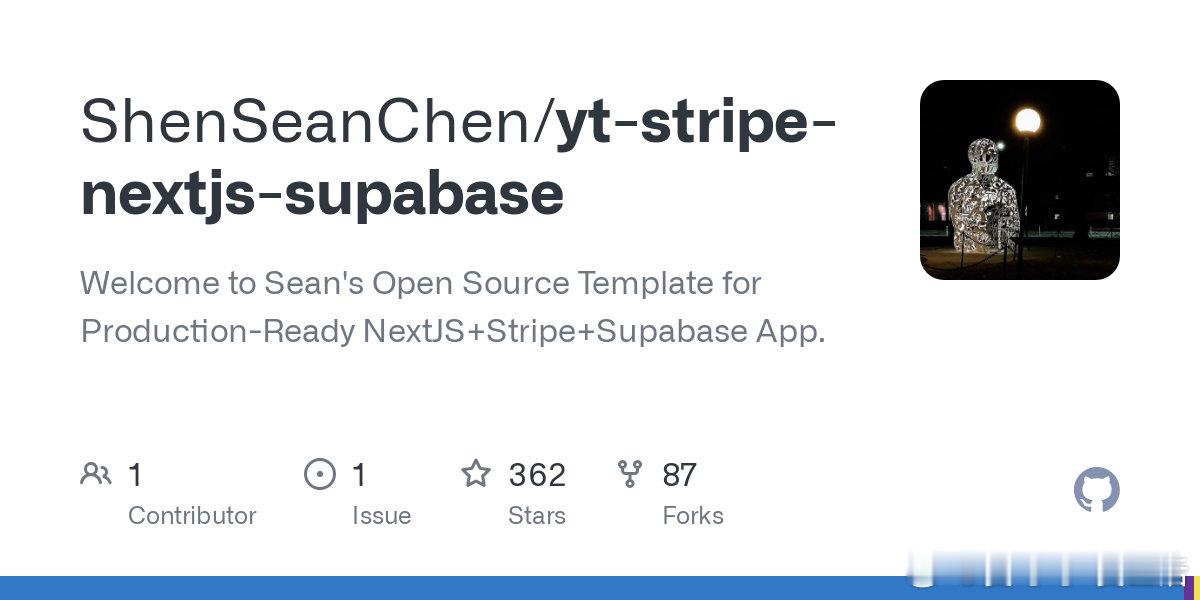 【[362星]yt-stripe-nextjs-supabase：一个为开发者打