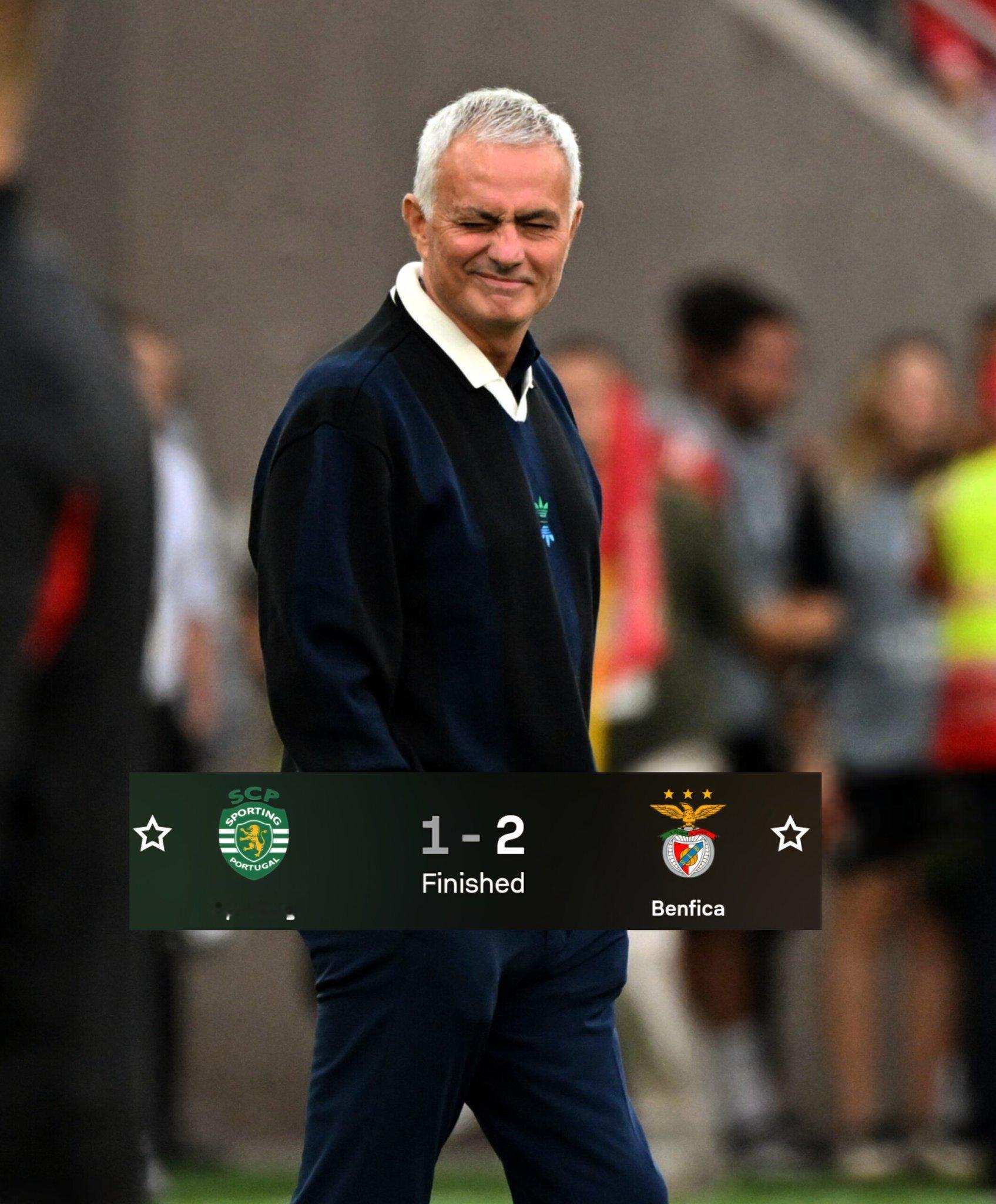 穆里尼奥的本菲卡客场补时绝杀葡萄牙体育，升至葡超第二，联赛还有4轮仍落后波尔图7