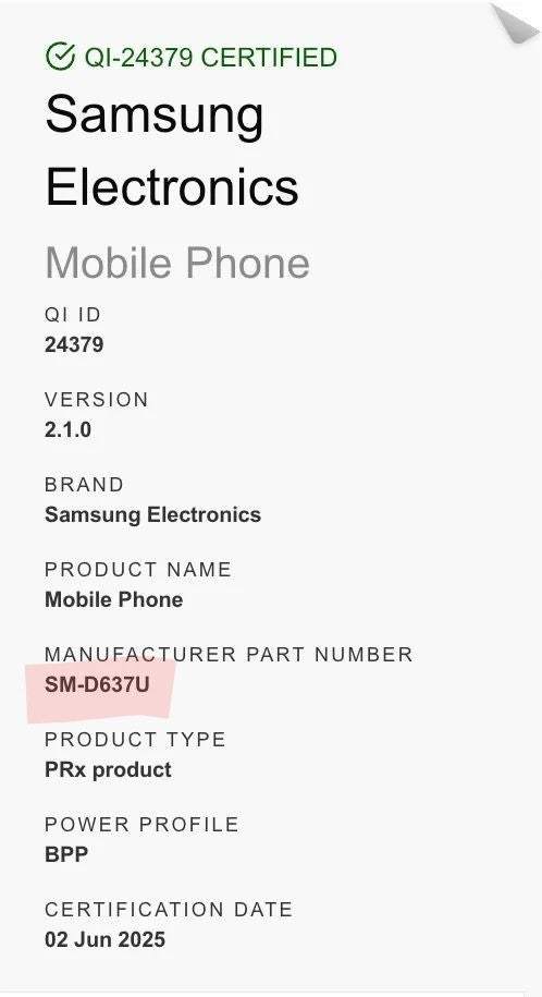 一个好消息 一个坏消息好消息：Galaxy Z Fold7 已列入无线充电联盟（