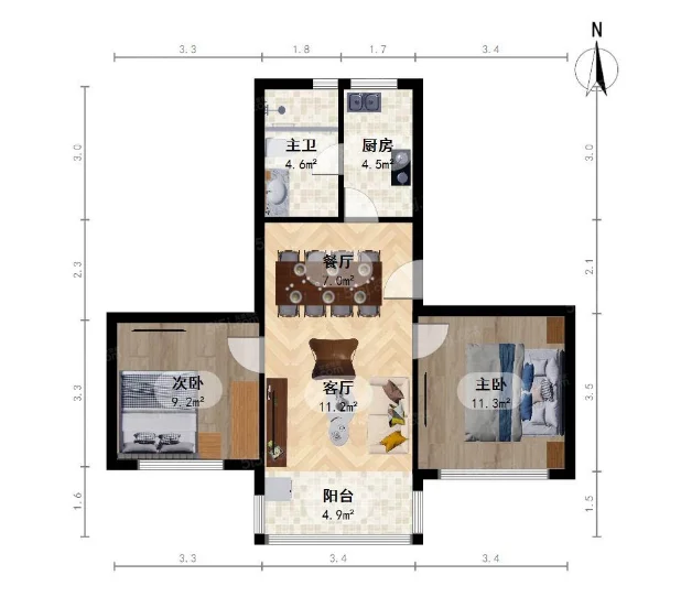 这个户型够不够飞机？学区房✈️