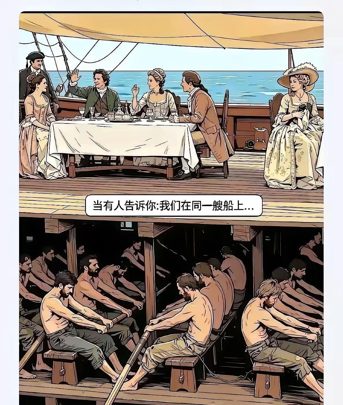 其实整个社会的结构就是这样
虽然在同一条船上
这场景太有电影感啦😄