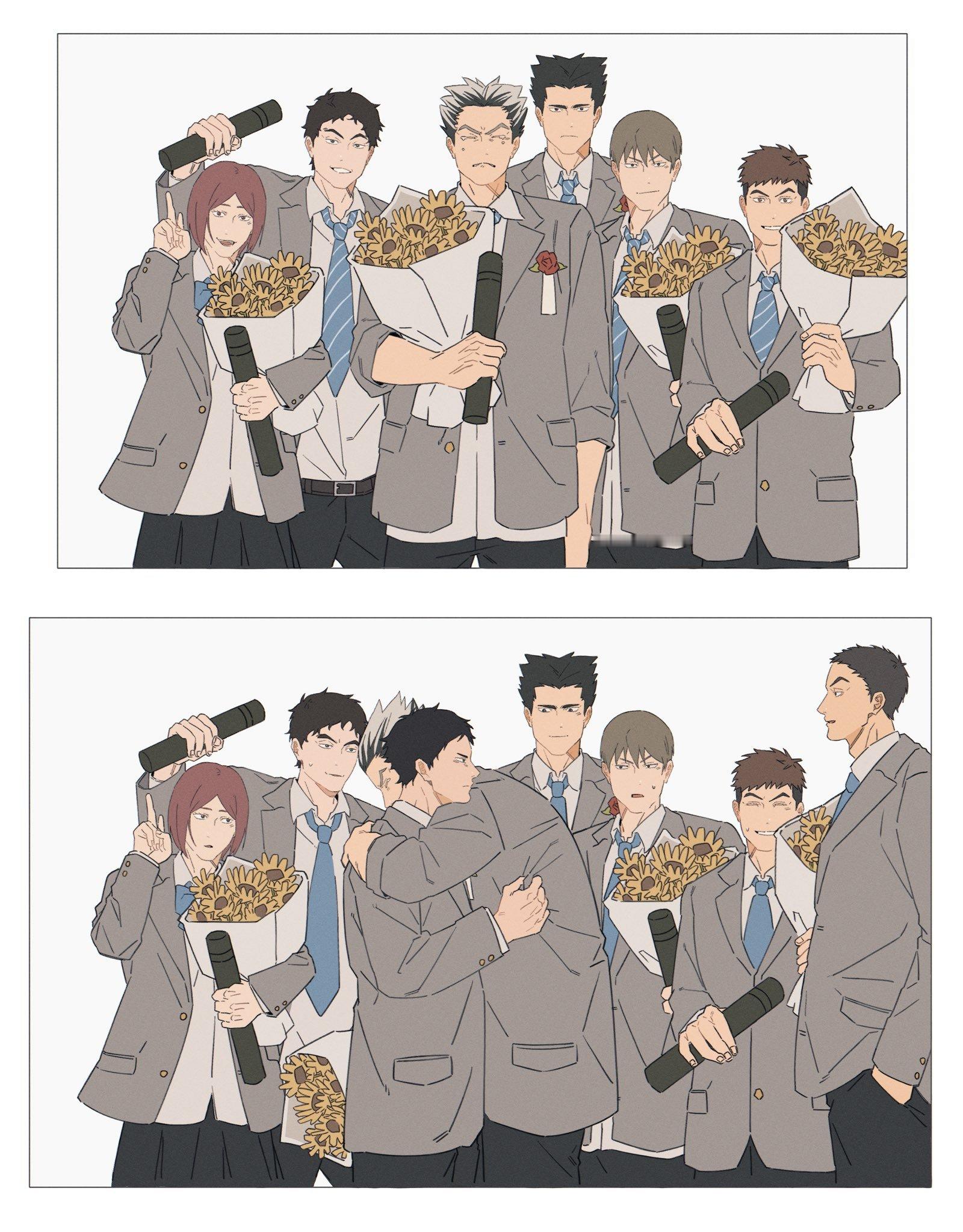 排球少年动漫追番团 “不想毕业不想告别”绘：Dochido_xo宿舍一起追番有多