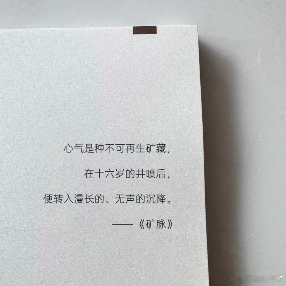 少年的心气是不可以再生之物 