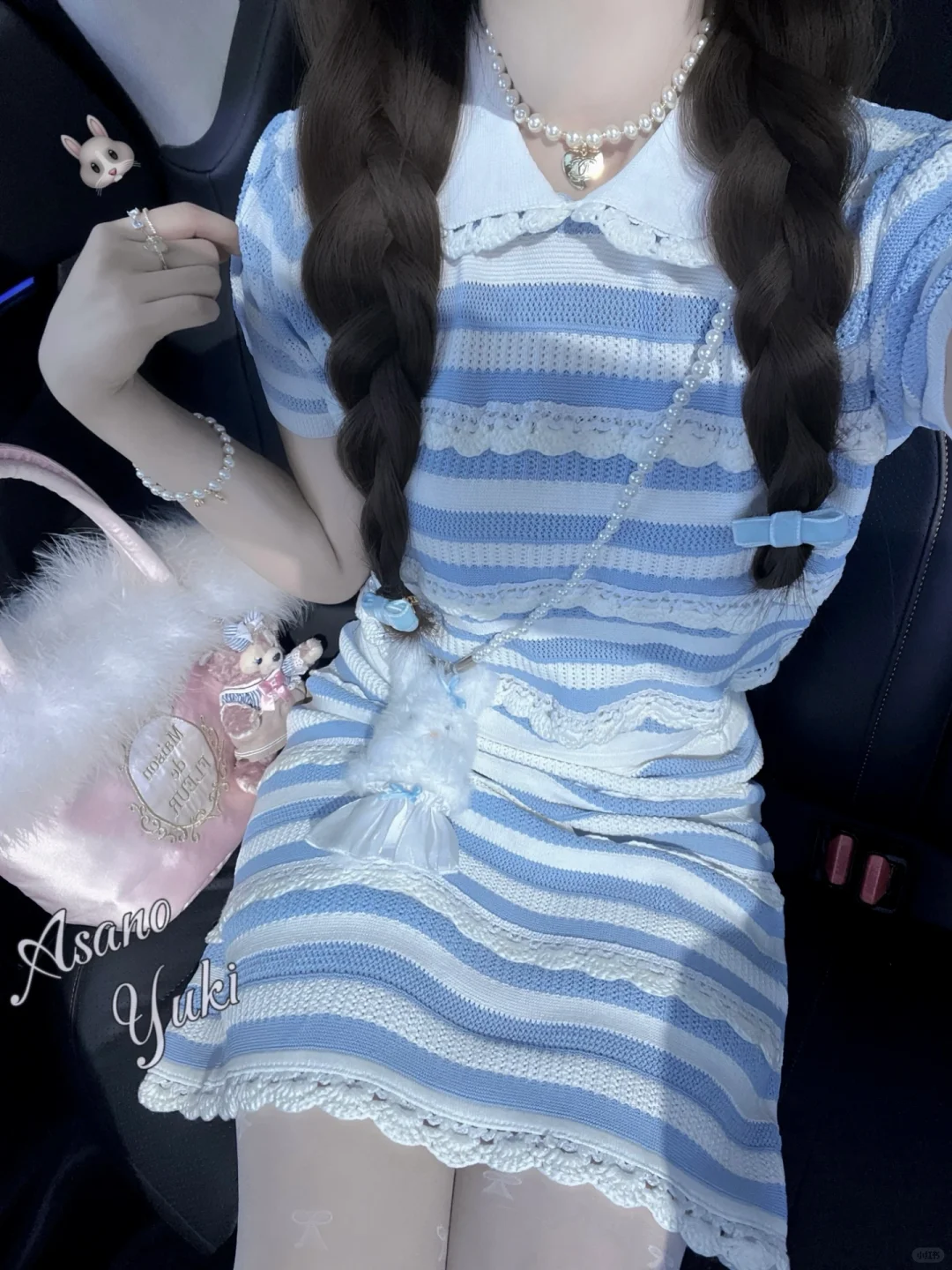 Miu系少女感🎀奶蓝色娃娃领好乖！！🐰