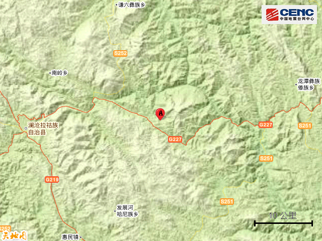 地震 云南普洱市澜沧县附近发生3.3级左右地震