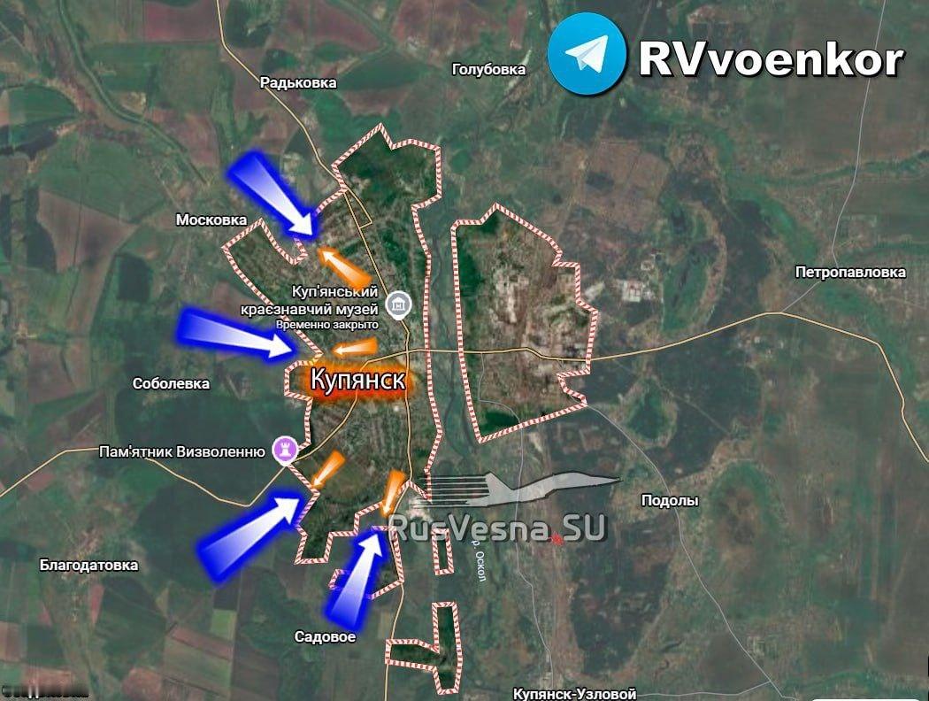 🇷🇺🇺🇦乌克兰在库皮扬斯克成功反击，使乌克兰武装部队重新夺回了该市约 7