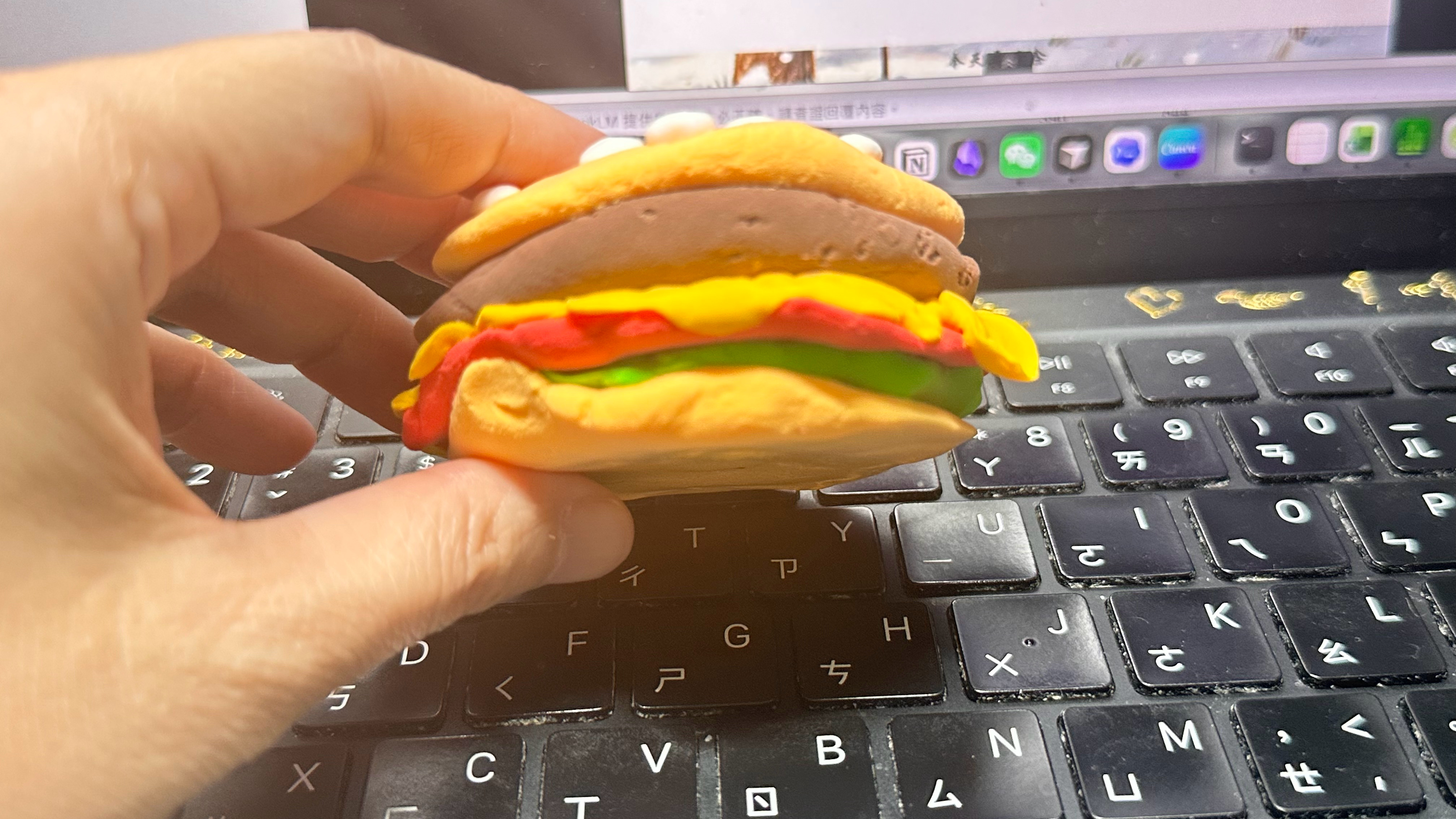 昨天四宝说给我准备了毕业礼物嗯，手作汉堡包