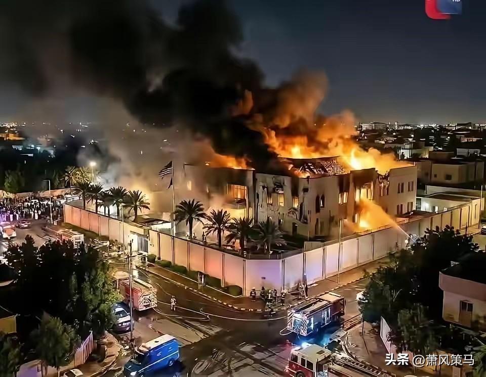 惊不惊喜？意不意外？伊朗无人机直接命中美驻沙特使馆，建筑起火受损，估计特朗普又睡