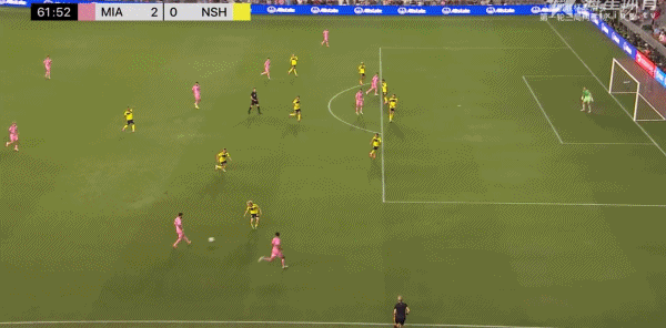 梅西传球，伊恩-弗雷传中，阿连德头球破门！！！迈阿密国际2比0领先！！迈阿密国际