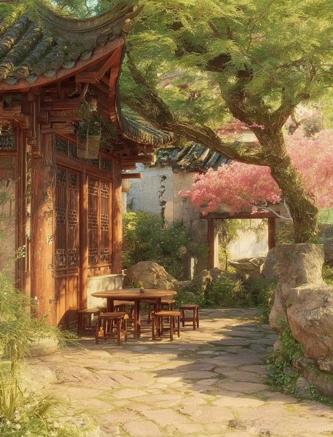 慢煮生活，静待花开。

在这一方小院里，阳光、树影、花香都慢了下来。

没有催促
