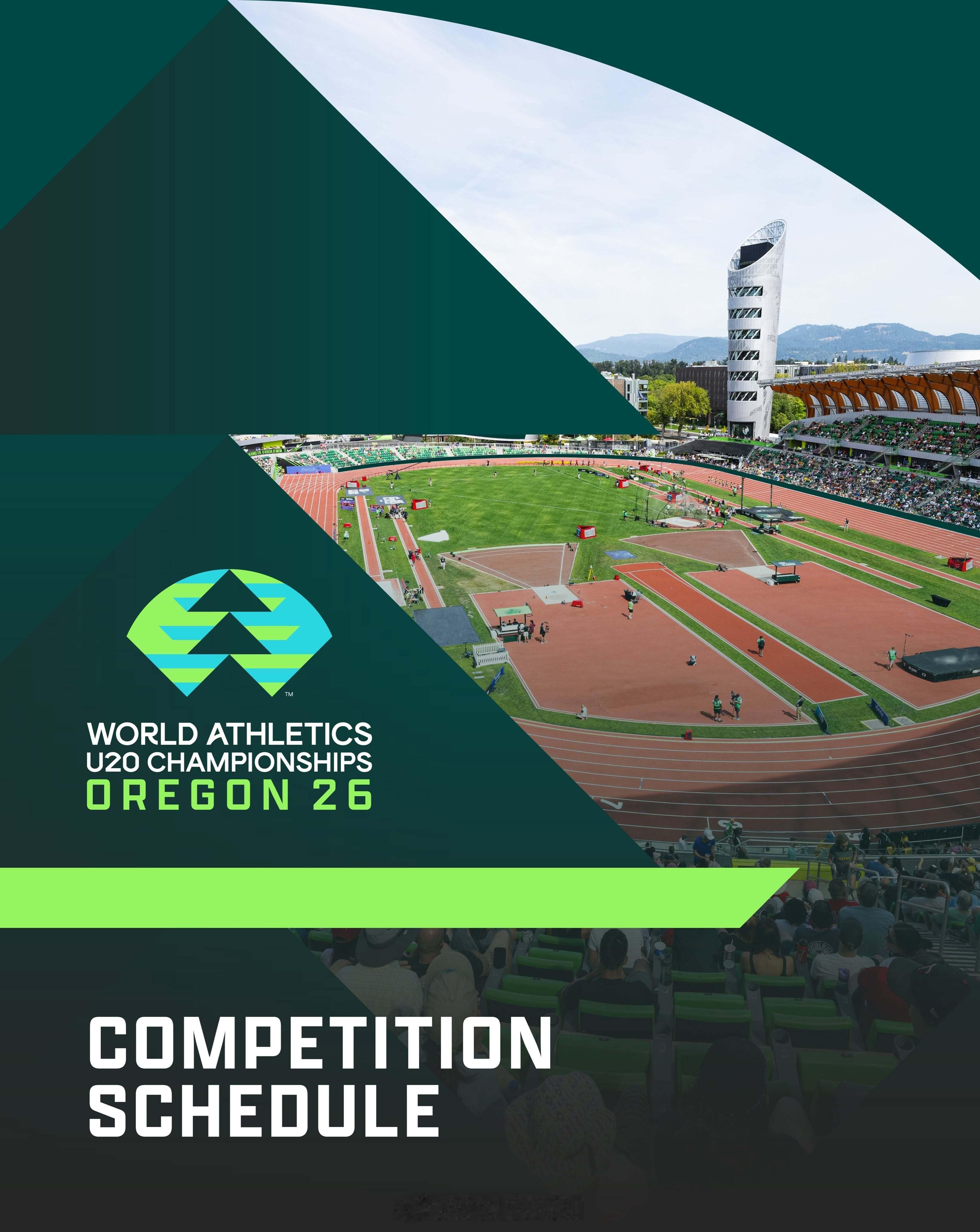2026年WA U20世界田径锦标赛比赛日程田径U20世界田径锦标赛2026俄勒