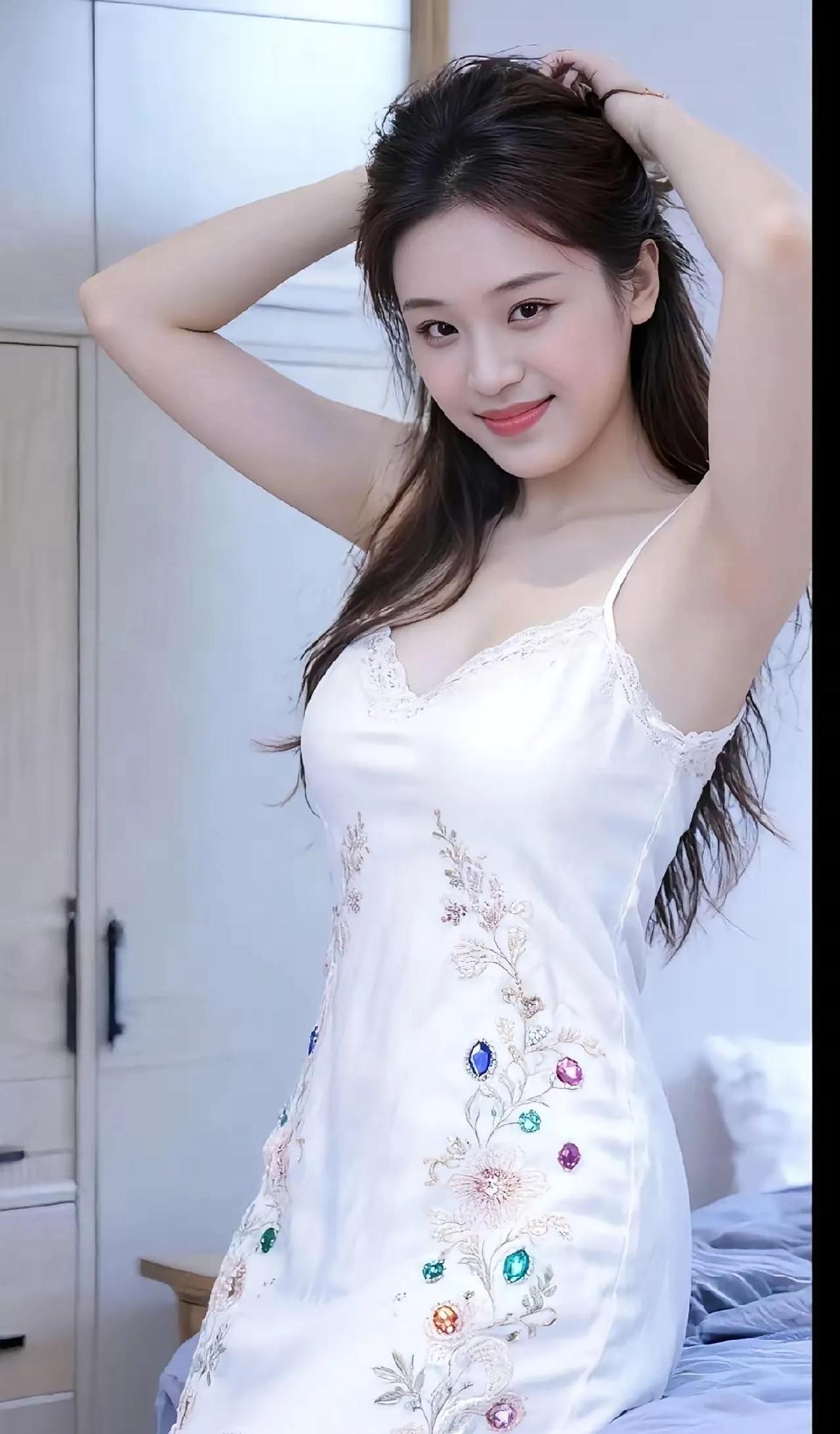 甜美少女风，精致刺绣裙，元气满满的一天！🌸