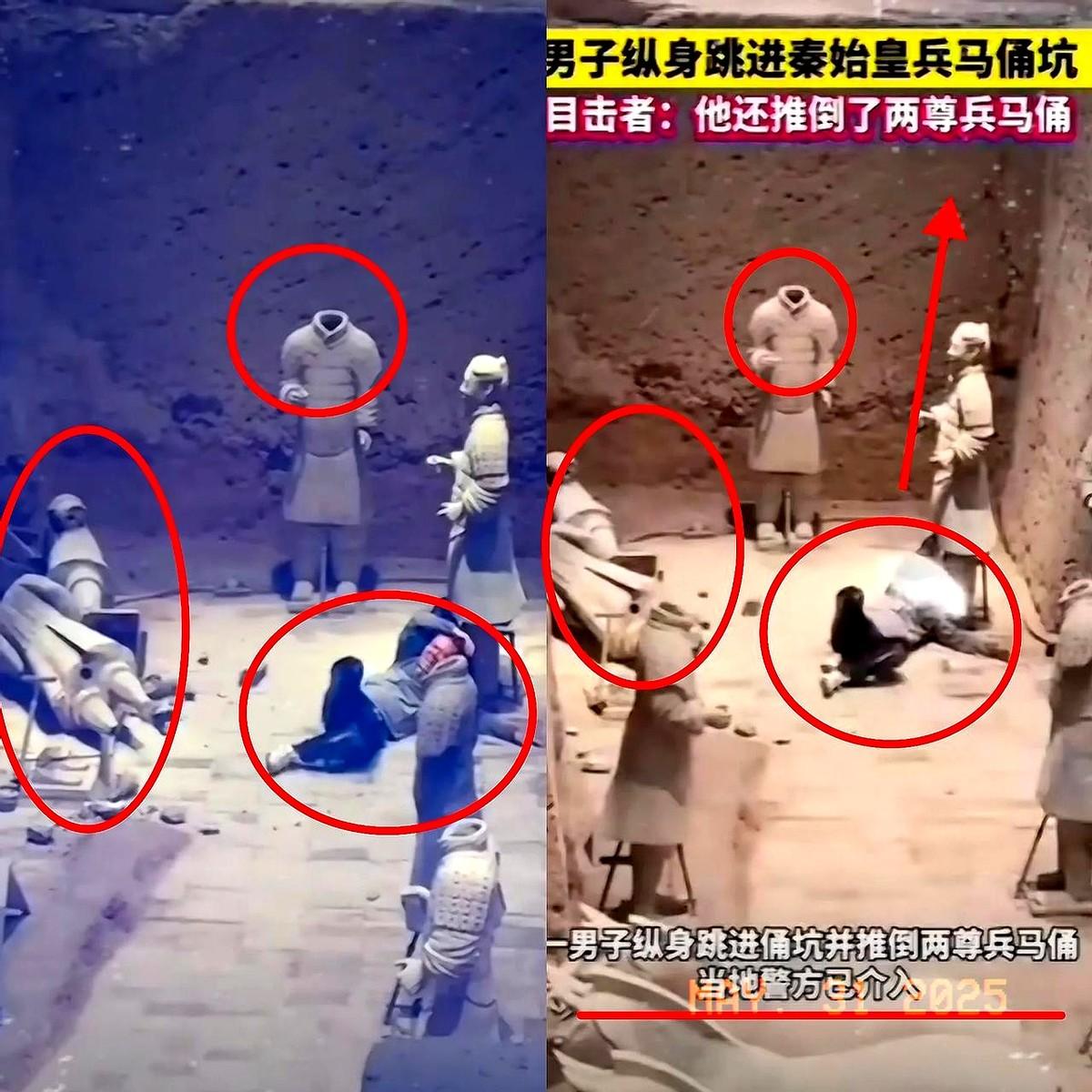 西安秦始皇兵马俑博物馆，是世界上最大的地下军阵，被誉为“世界第八大奇迹”。

5