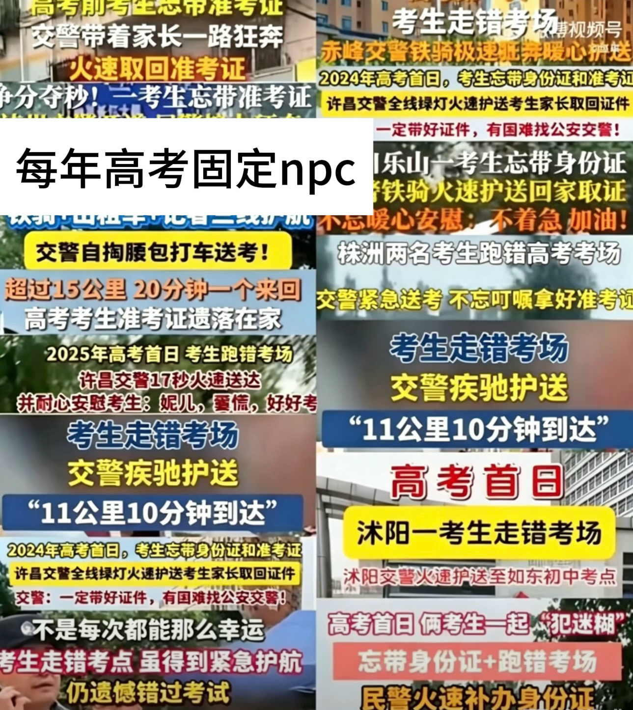 每年高考固定npc 