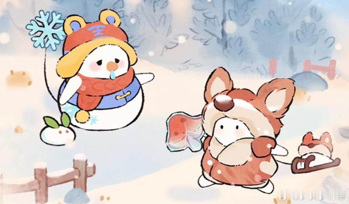 桃源深处有人家 啊啊啊，福来这次的衣服也太可爱了吧，好呆萌的小雪人