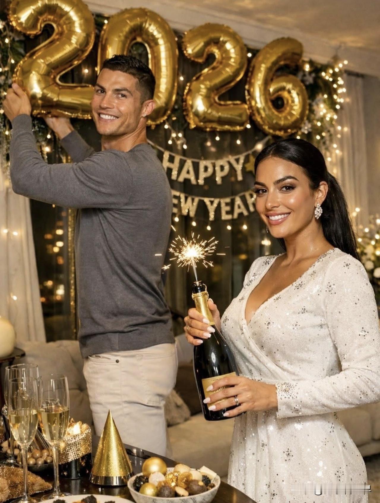 CR7：Happy New Year！🎆🎉