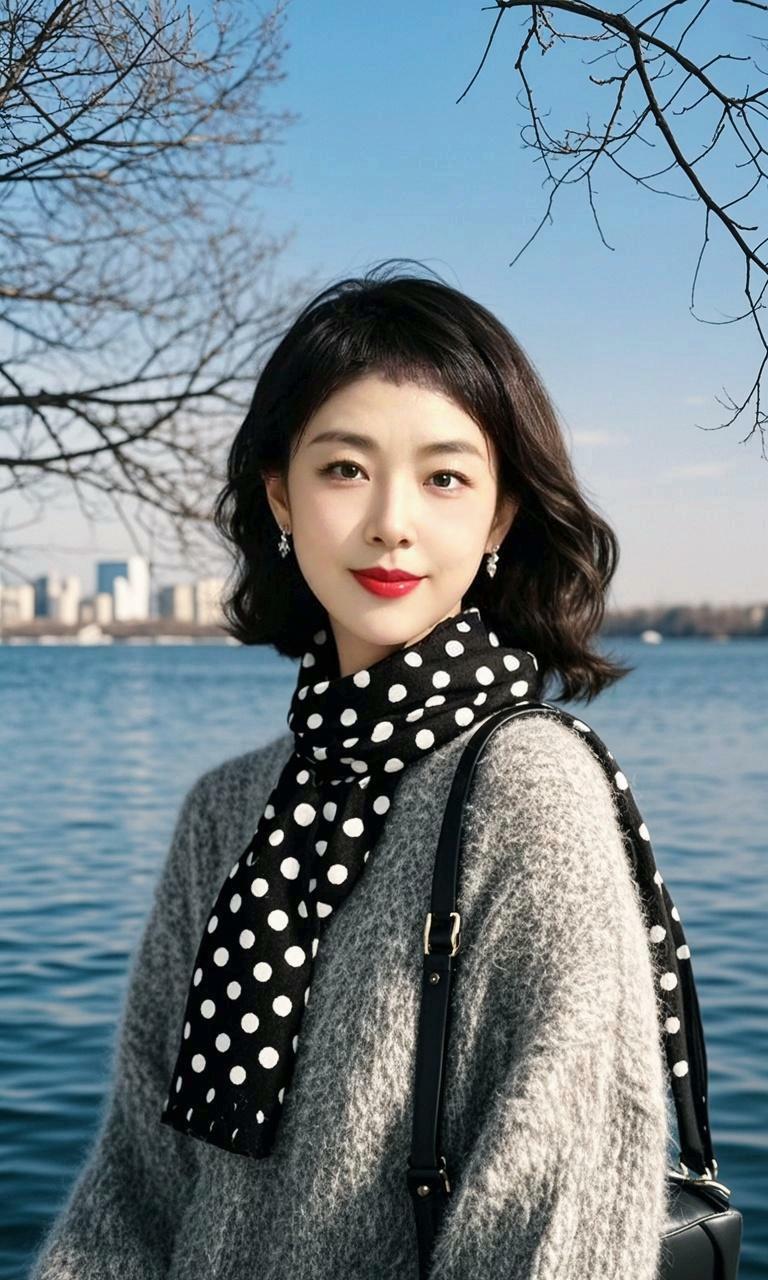 AI微笑单肩包女孩