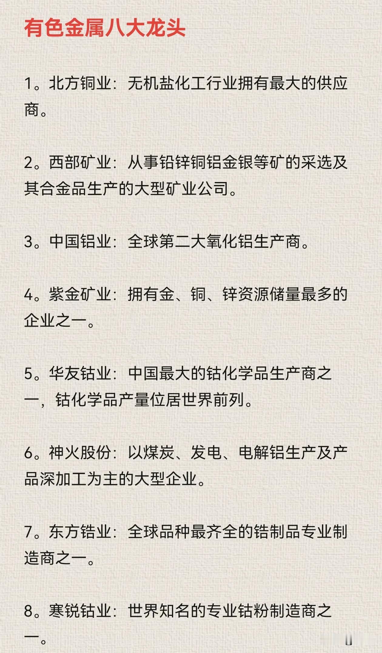 有色金属八大龙头图一
有色金属龙头图二