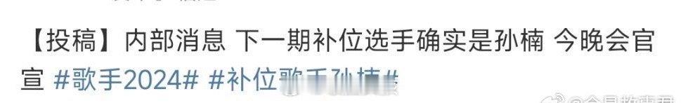#补位歌手是谁#网友投稿下一期部位选手是孙楠，大家觉得孙楠水平去歌手如何？#不会