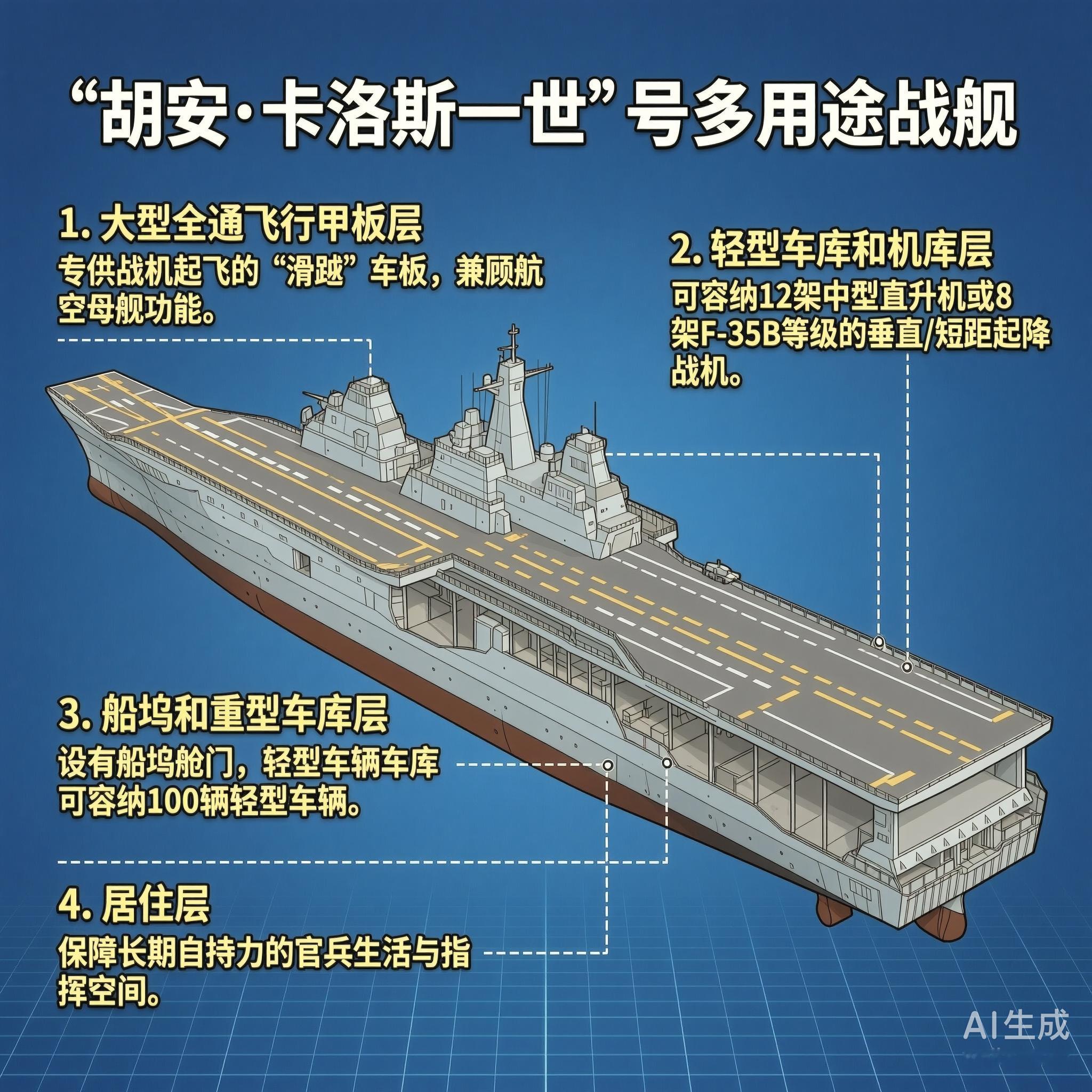 军事ai新视野 西班牙“胡安·卡洛斯一世”号多用途战舰“胡安·卡洛斯一世”（Ju