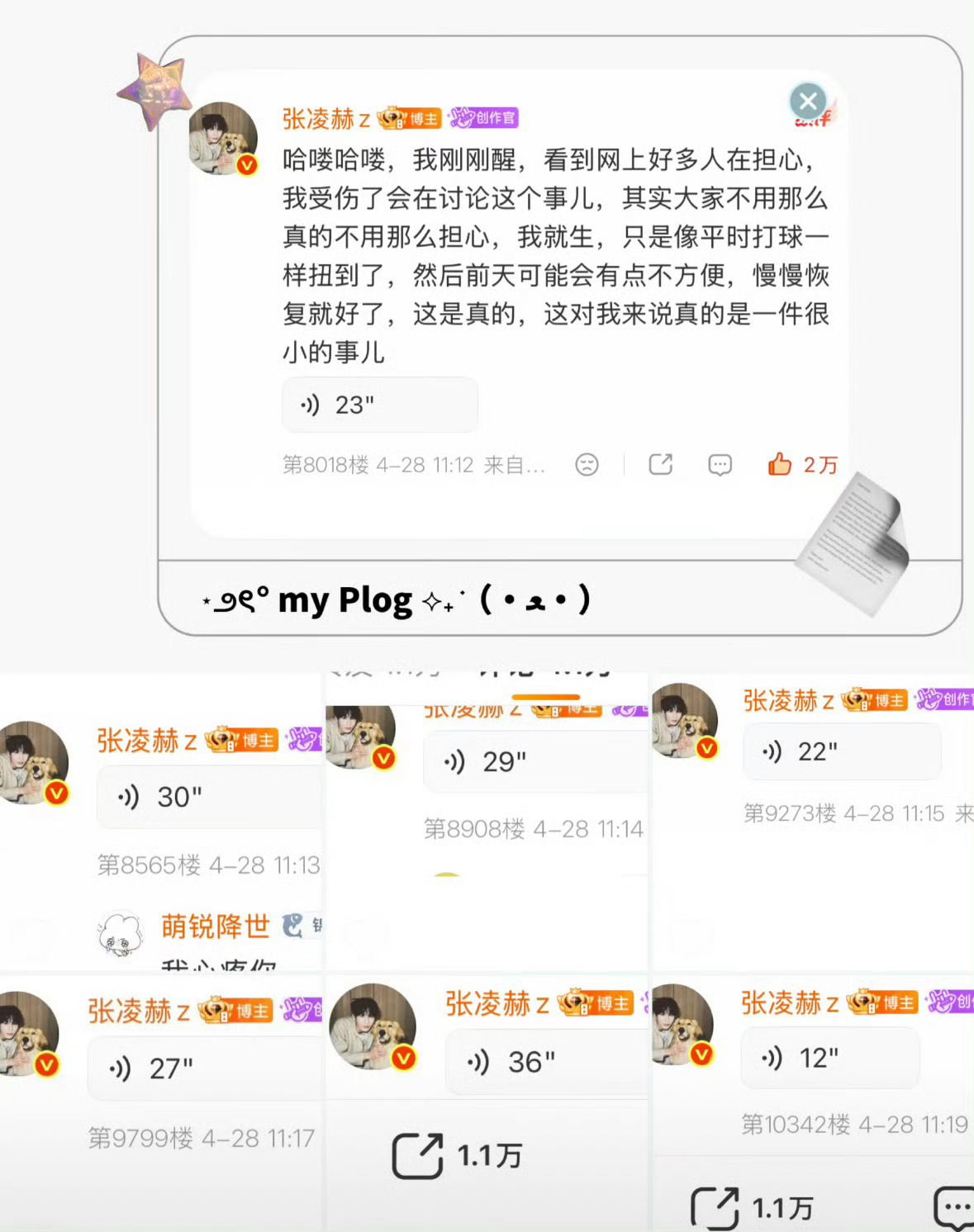 张凌赫发了好多条语音安抚粉丝，是不想粉丝担心所以站出来的吧，人挺好的，怎么又审判