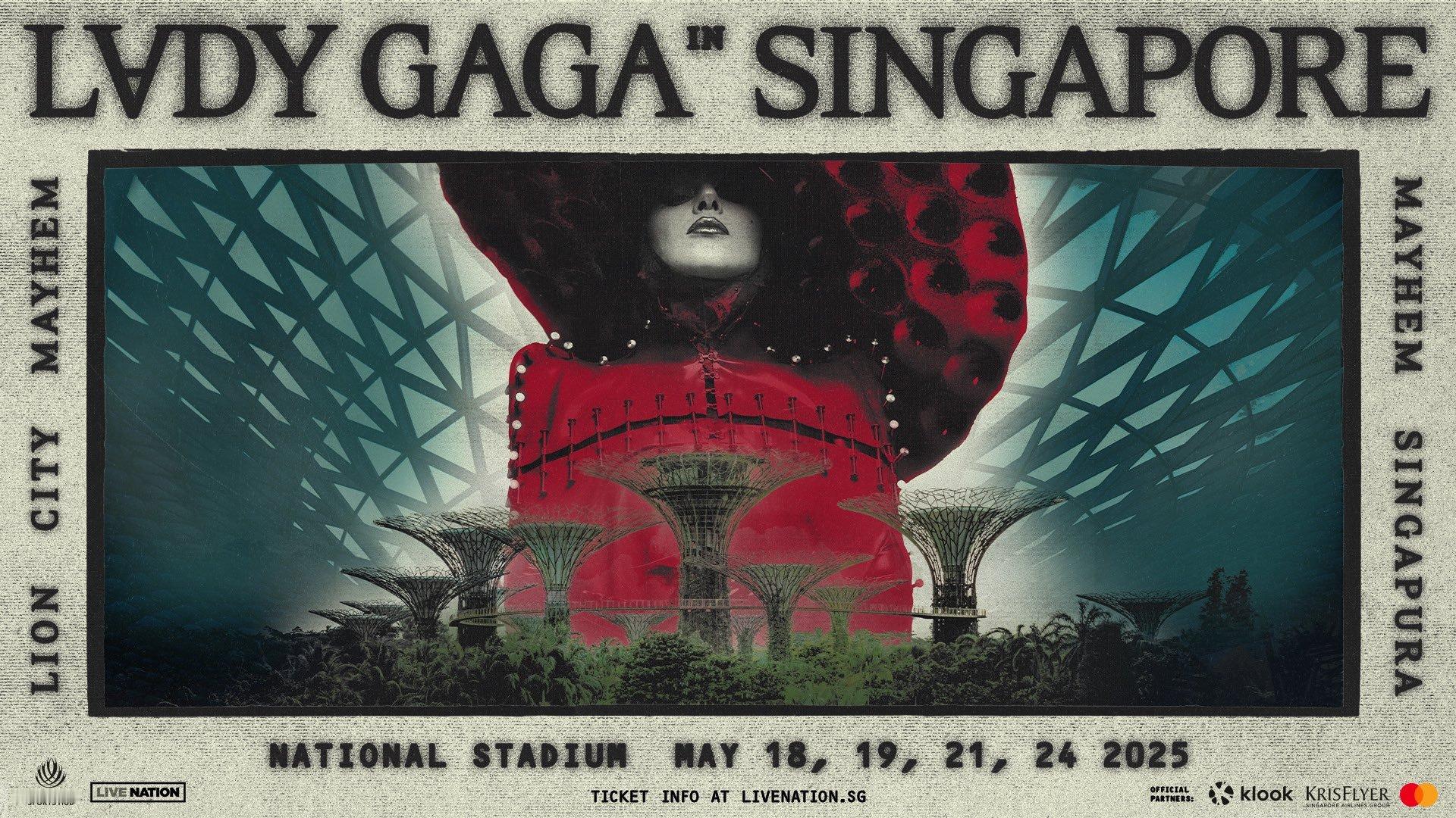 Lady Gaga「MAYHEM」新加坡演唱会正式官宣！将于5月18、19、21