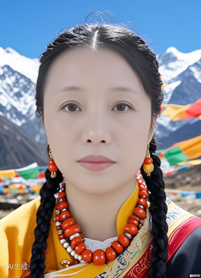 AI写真辑编辫藏袍站定的刹那，突然想双手合十：感谢这场与藏族文化的美丽邂逅🙏