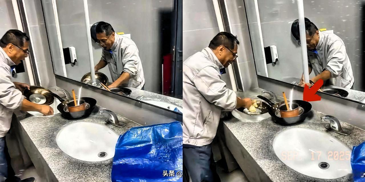自驾游圈的脸都被这种人丢尽了！
山西恒山免费停车场里，有人直接

把游客卫生间当