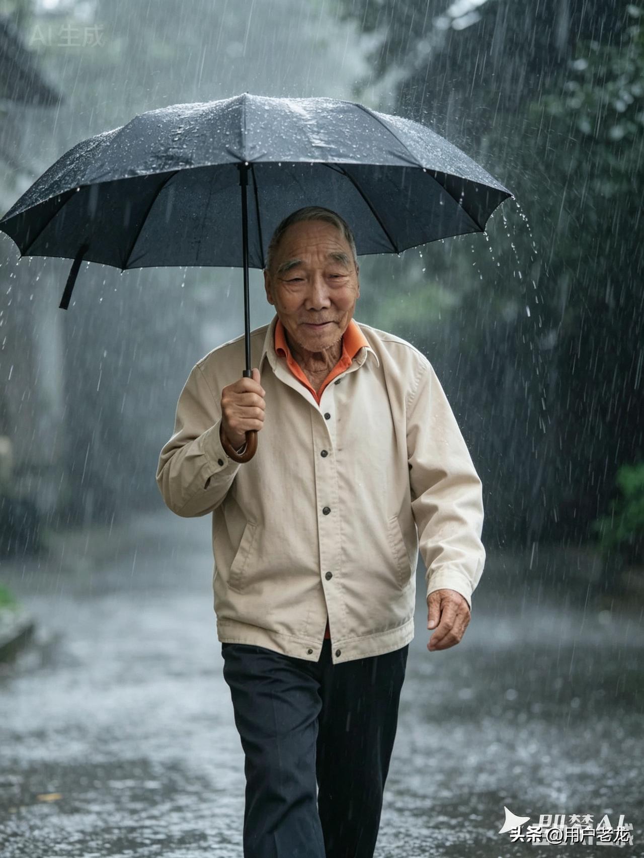 卜算子，雨中散步
文/滨城老龙
雨叩伞轻鸣
缓步长街静
慢沐微凉东风微
风物皆清