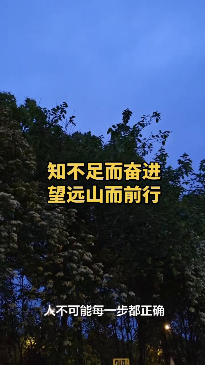 知不足而奋进，望远山而前行。
人不可能每一步都正确，选错了就选错。别站在今天的山