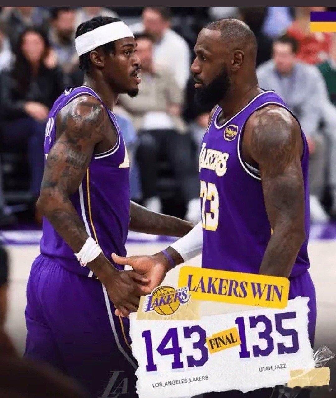 今日份速效救心丸已服下。💊感谢爵士老铁送来的“温暖”，也恭喜湖人成功打卡下班！