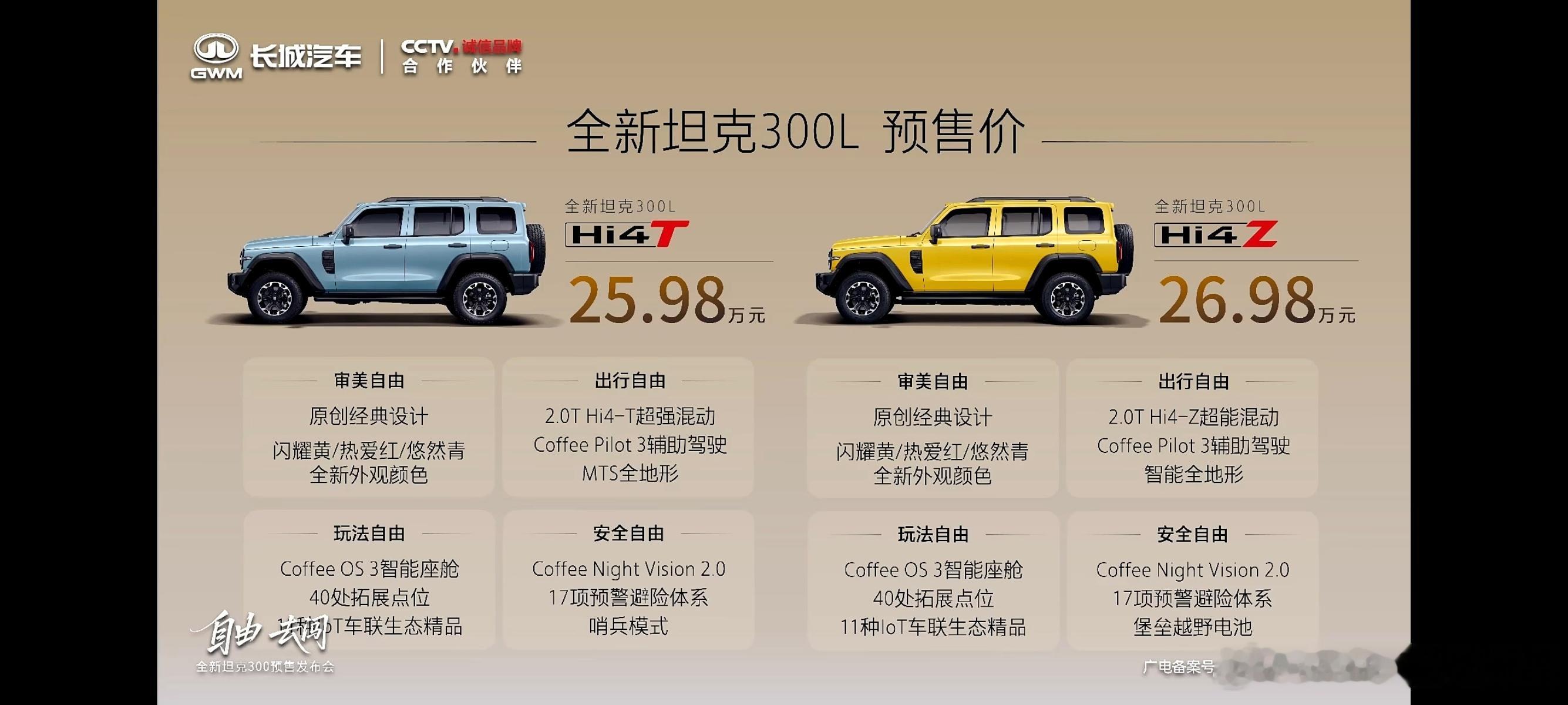 全新坦克300来了全新坦克300L 预售价来了，Hi4T 25.98万元，Hi4