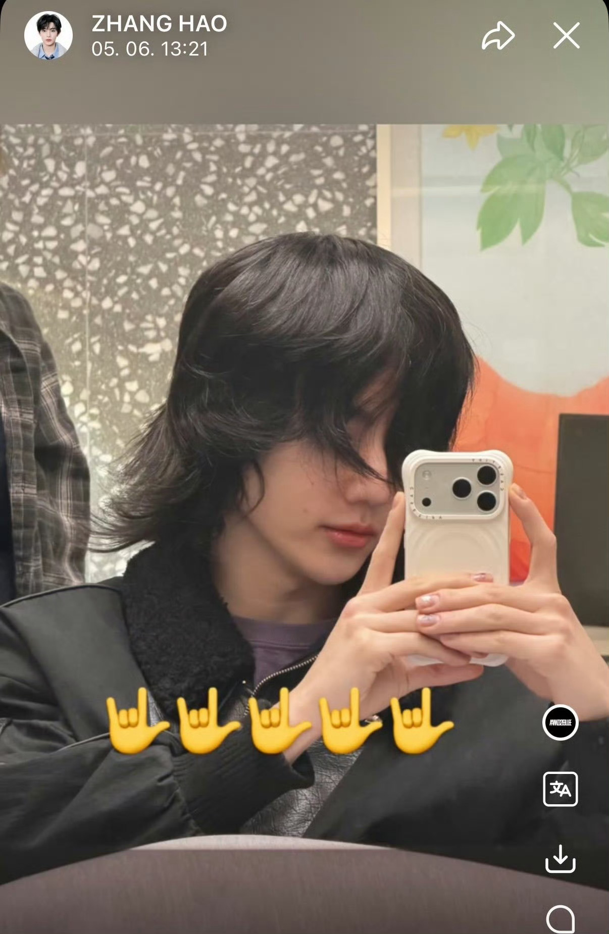 章昊长发 章昊新更新的长发造型，突然日系男，狂野