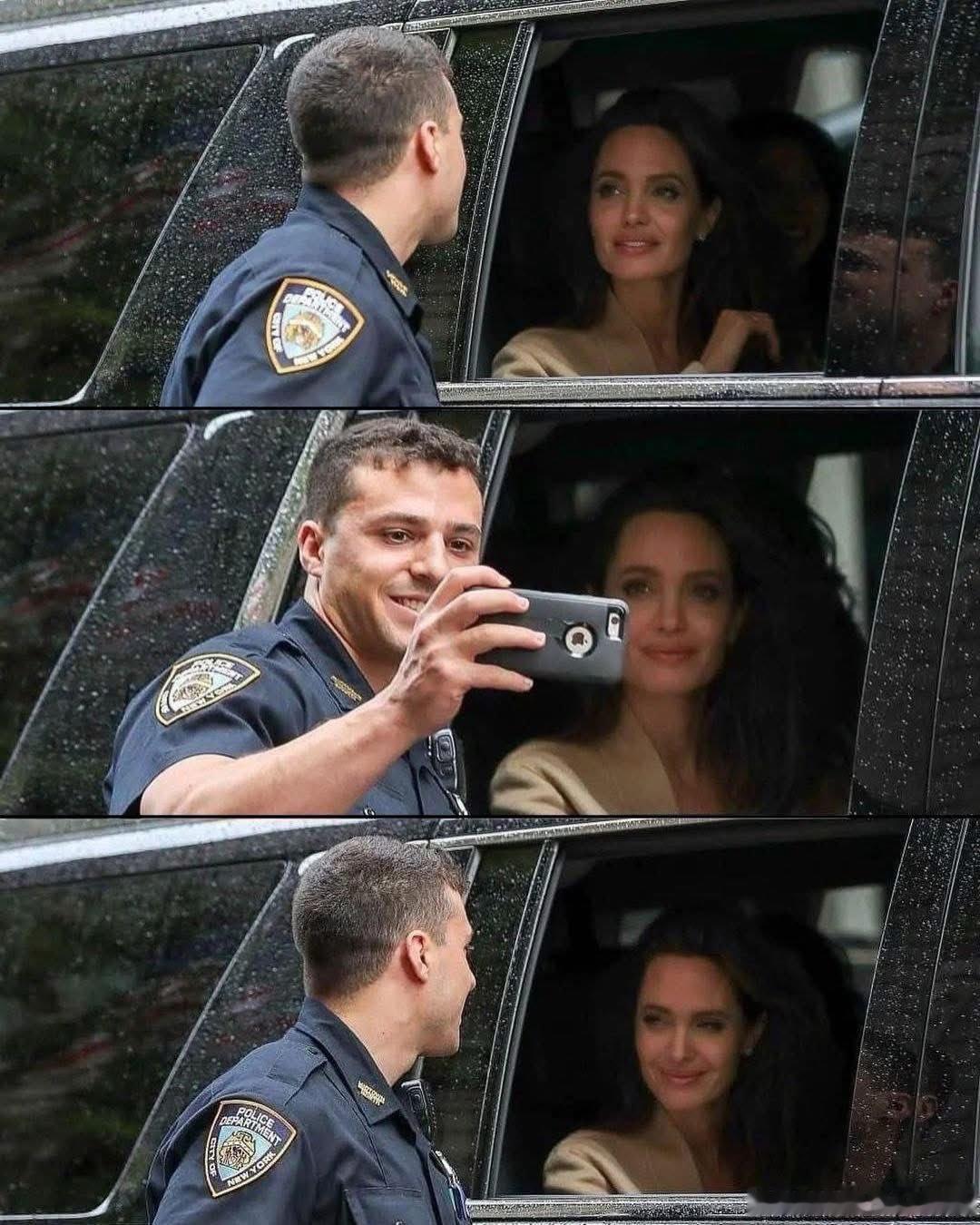 朱莉被纽约警察求合影安吉丽娜·朱莉 安吉丽娜·朱莉（Angelina Jolie