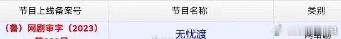 《无忧渡》备案号出了！！！什么意思什么意思！是不是要上了！快快快给朕抬上来！任嘉