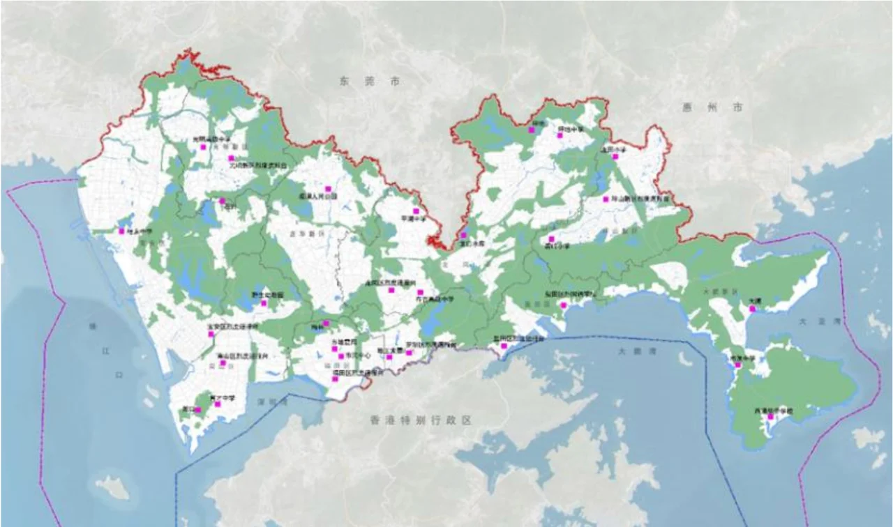 深圳市地震监测网络示意图