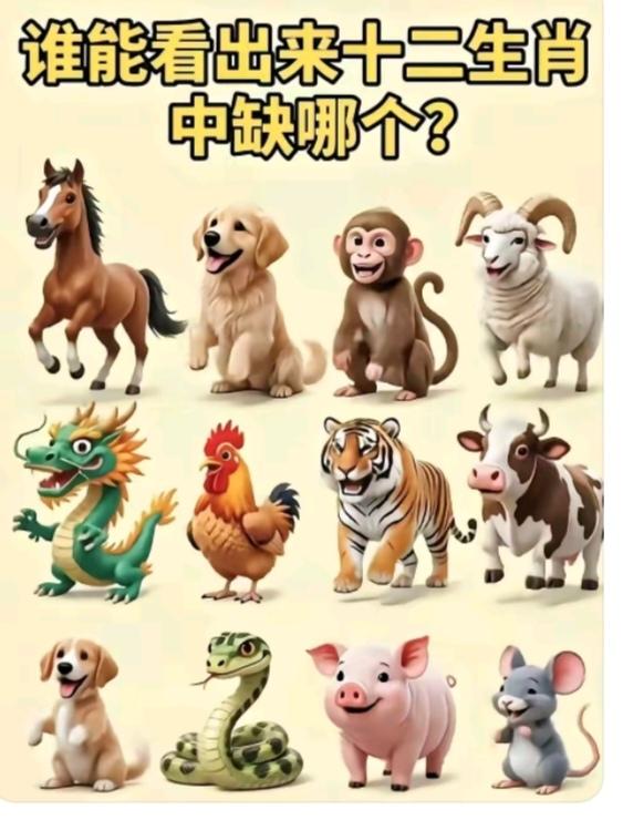 某总部临时通知，着急“十二生肖”开会。通知已下达。陆续以来现场。看看还缺谁？你能