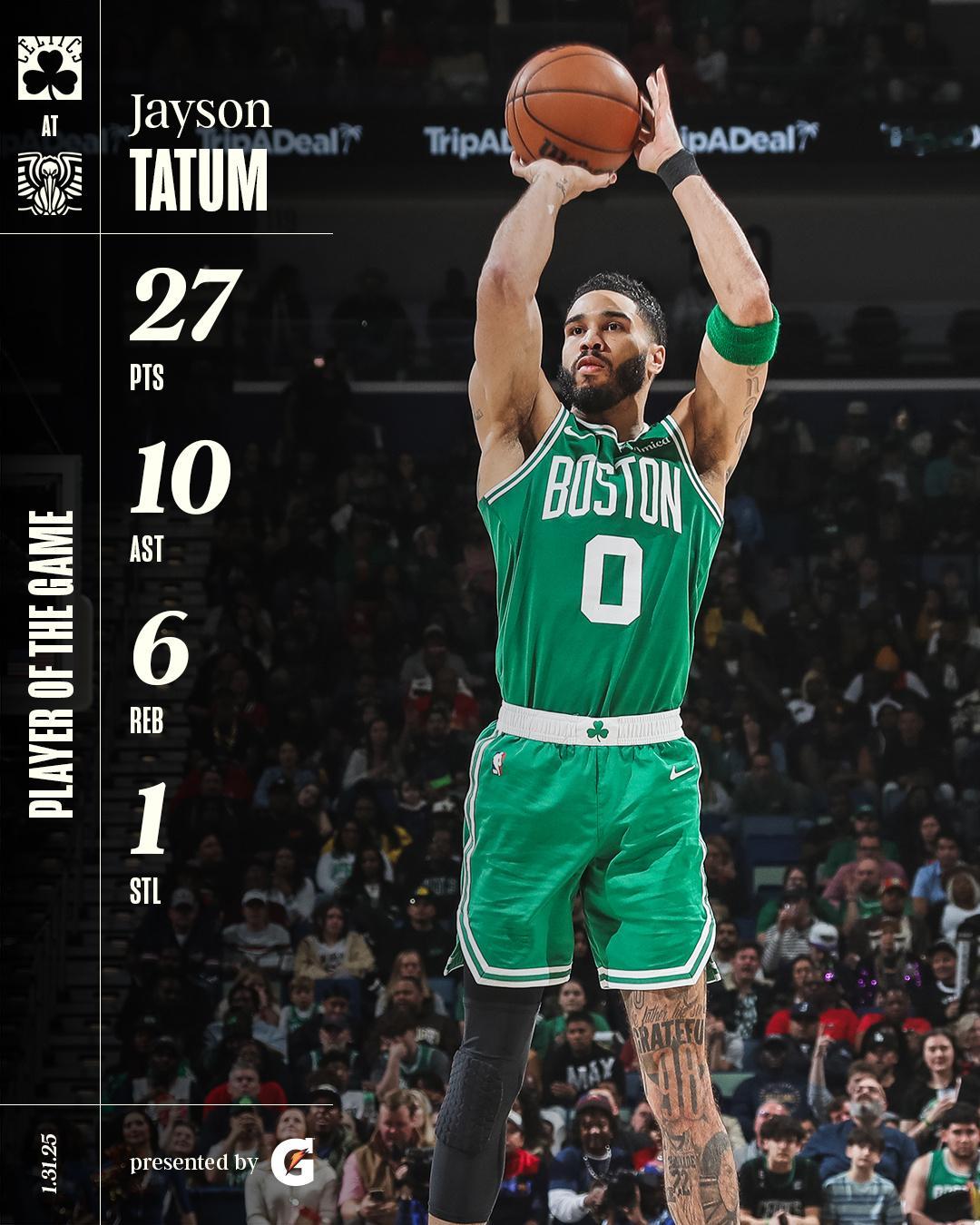 凯尔特人国度  Player Of The Game : Jayson Tatu