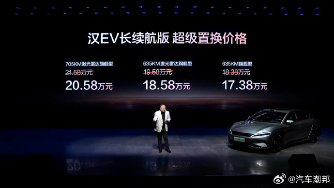 比亚迪汉长续航版15.98万起上市  比亚迪汉家族堪称车圈“明星”，销量一路飙升