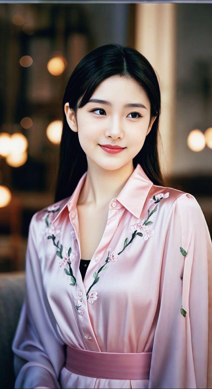 AI扩图 AI粉衫佳人