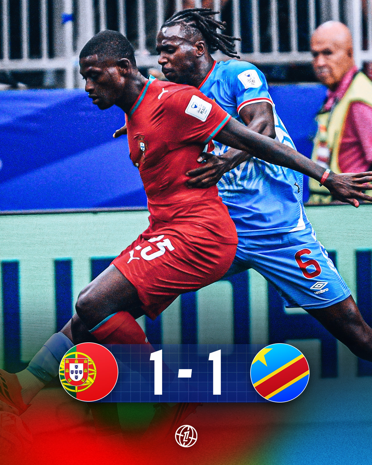🆚 2026世界杯K组小组赛第1轮，葡萄牙1-1刚果民主共和国⚽️ 若昂·内维