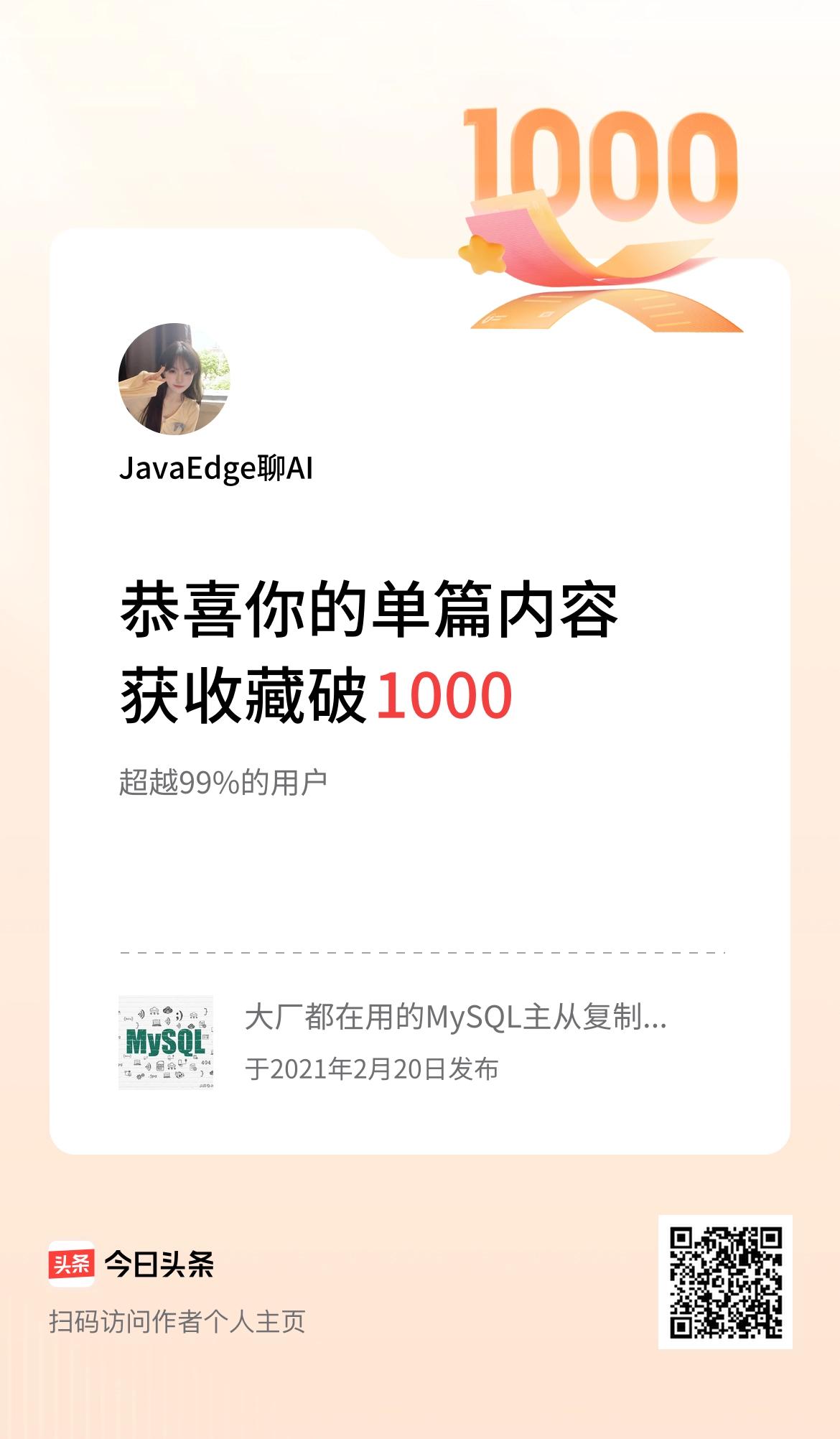 单篇内容获收藏量破1000啦！