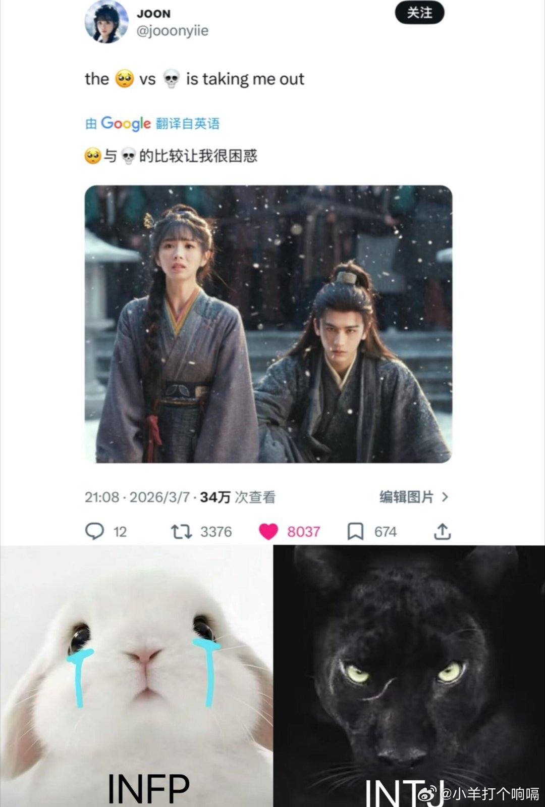 逐玉官方逐玉外网评论完美符合MBTI梗图be like谁家小白兔手起刀落送小猪下