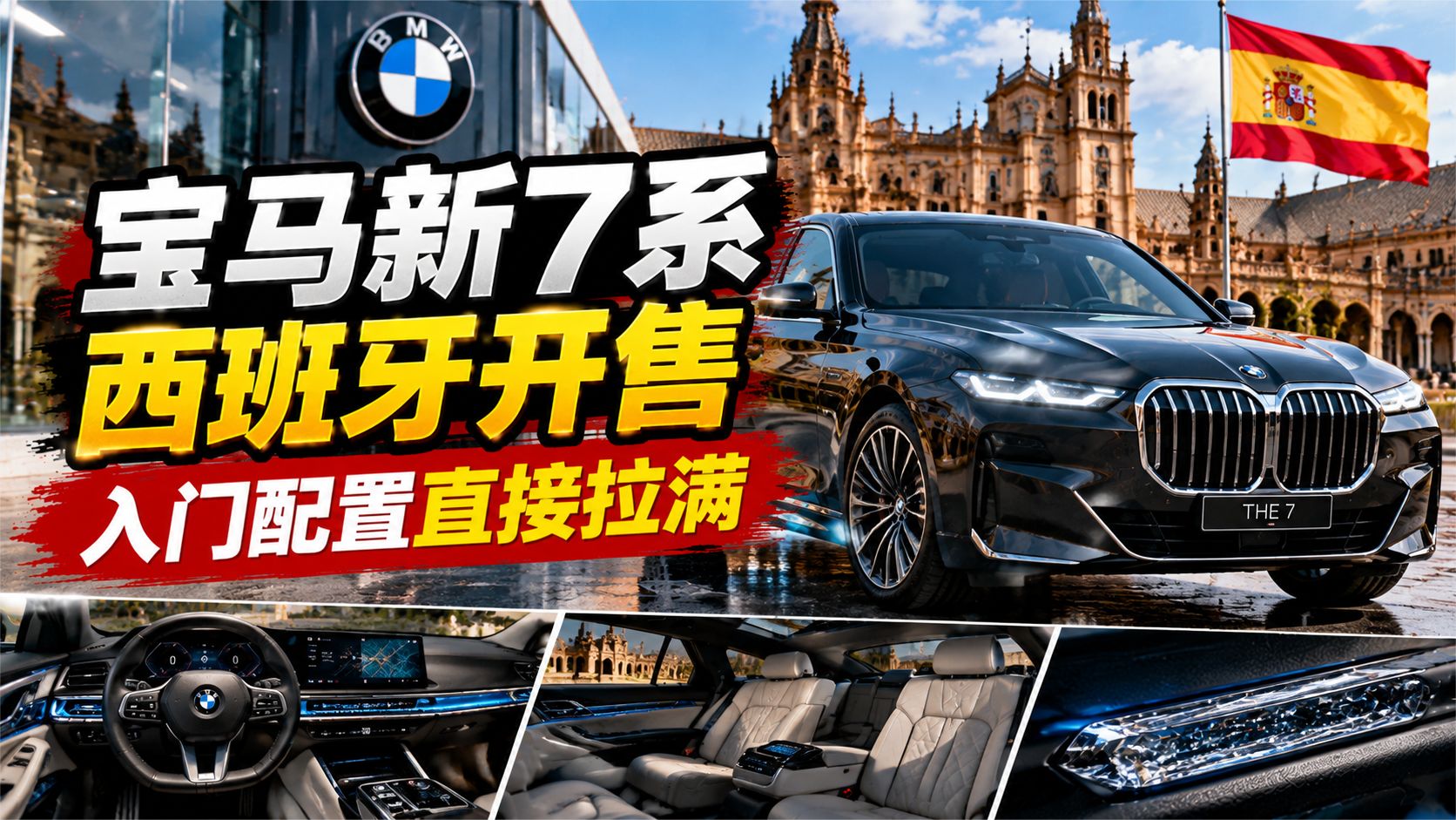 宝马新7系西班牙开售，入门配置直接拉满