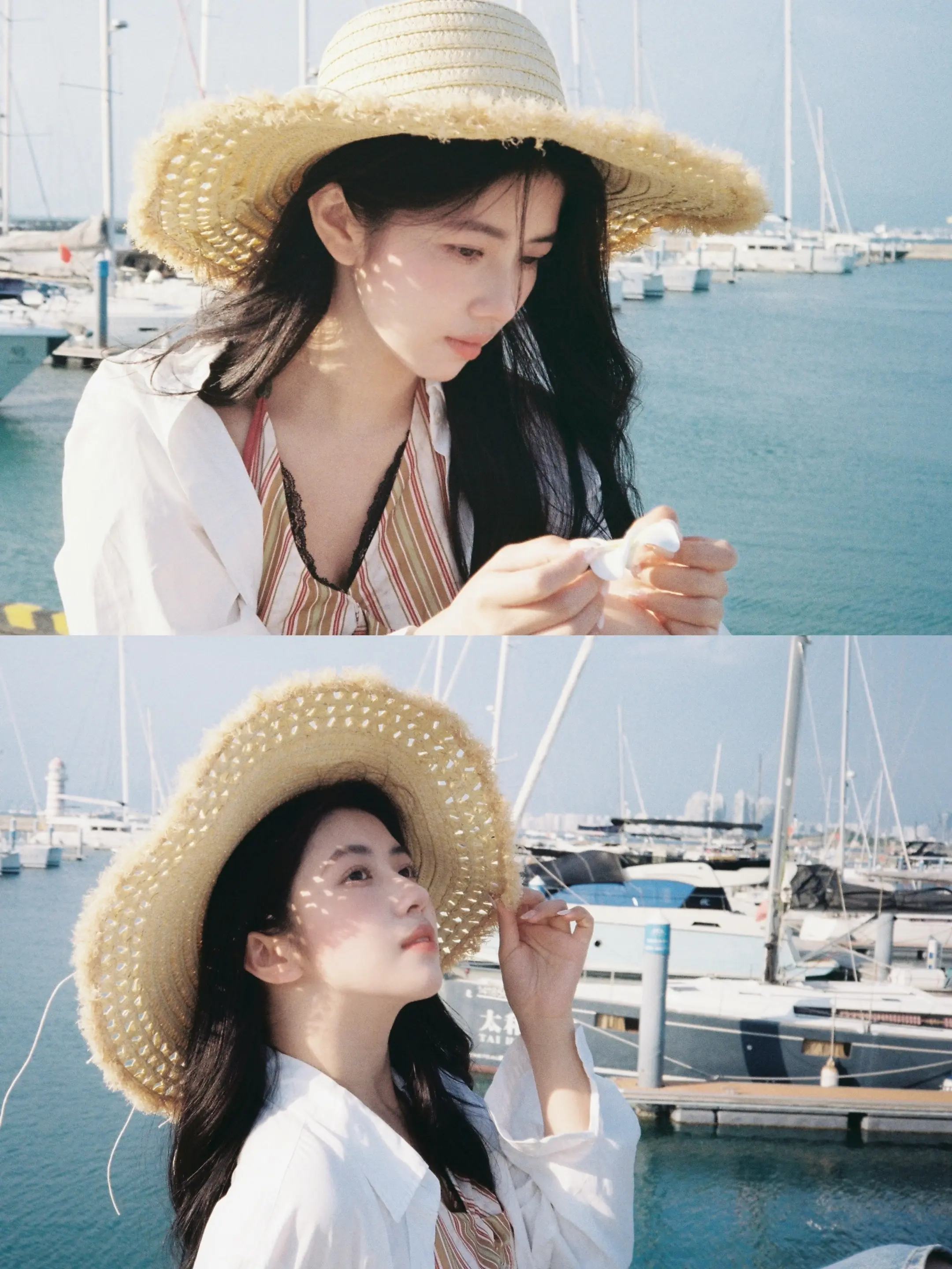 在码头拍了一组胶片。